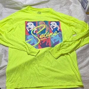Selena Neon Graphic Long Sleeve Shirt size L oversized